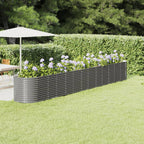 VidaXL Plantenbak 512x80x68 cm gepoedercoat staal grijs