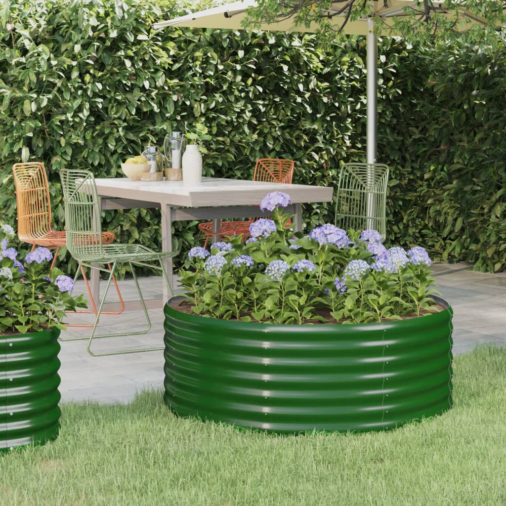 Vidaxl plantenbak 100x100x36 cm gegalvaniseerd staal groen