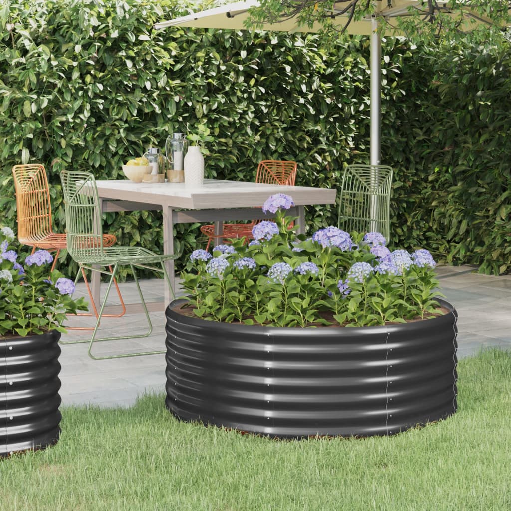 Vidaxl plantenbak 100x100x36 cm gegalvaniseerd staal antracietkleurig