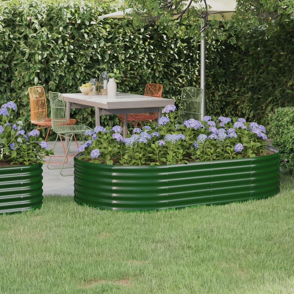Vidaxl plantenbak 175x100x36 cm gepoedercoat staal groen