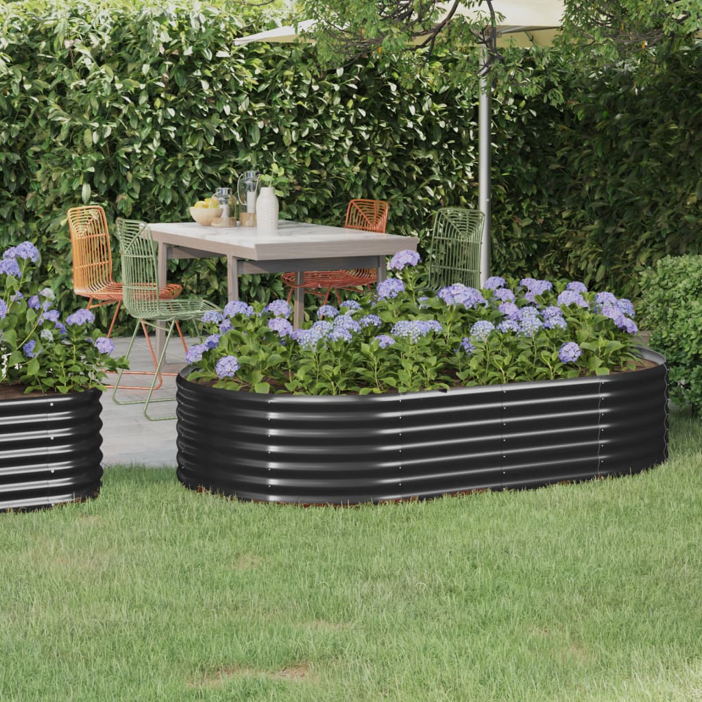 Vidaxl plantenbak 175x100x36 cm gegalvaniseerd staal antracietkleurig