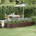 Vidaxl plantenbak 249x100x36 cm gegalvaniseerd staal bruin