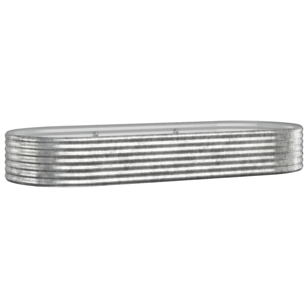 VidaXL Plantenbak 249x100x36 cm gepoedercoat staal zilverkleurig