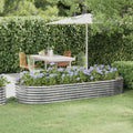 VidaXL Plantenbak 249x100x36 cm gepoedercoat staal zilverkleurig