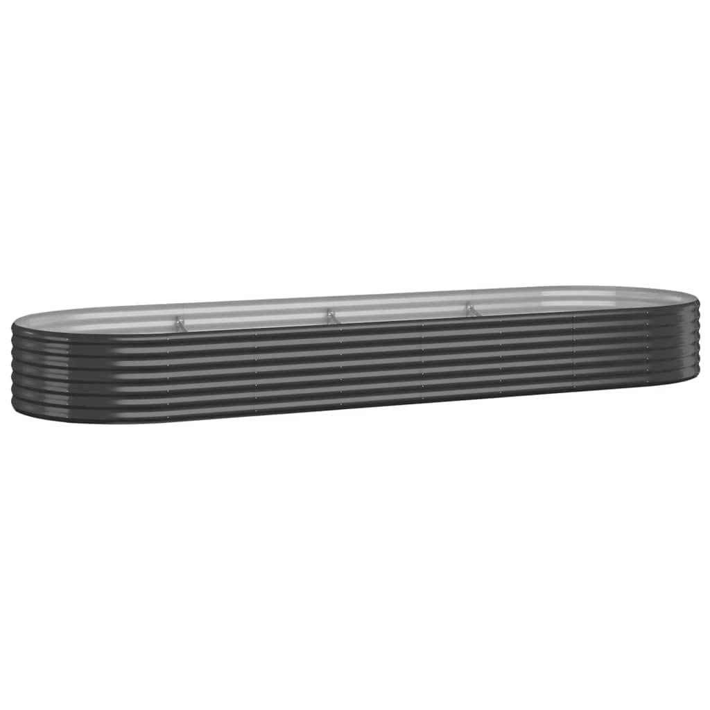 Vidaxl plantenbak 322x100x36 cm gegalvaniseerd staal antracietkleurig