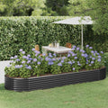 Vidaxl plantenbak 322x100x36 cm gegalvaniseerd staal antracietkleurig