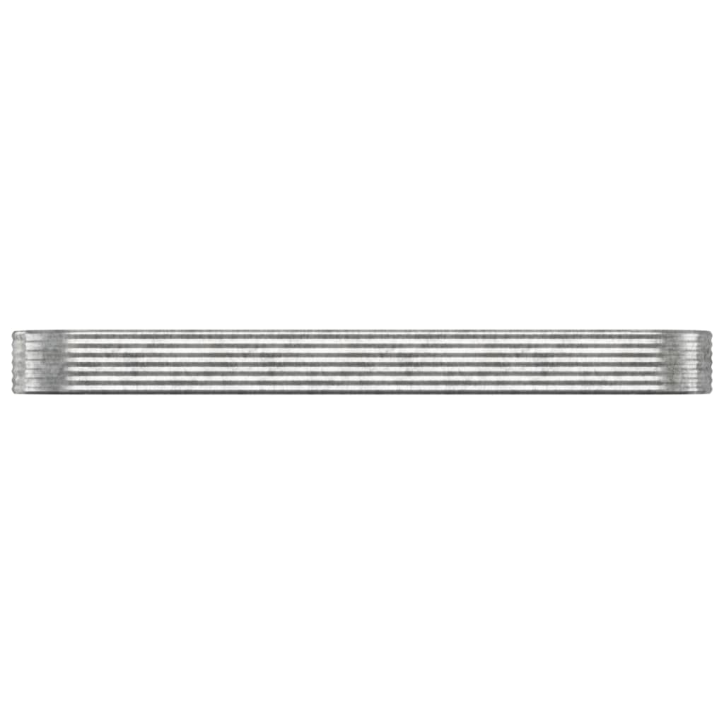 Vidaxl plantenbak 396x100x36 cm gepoedercoat staal zilverkleurig