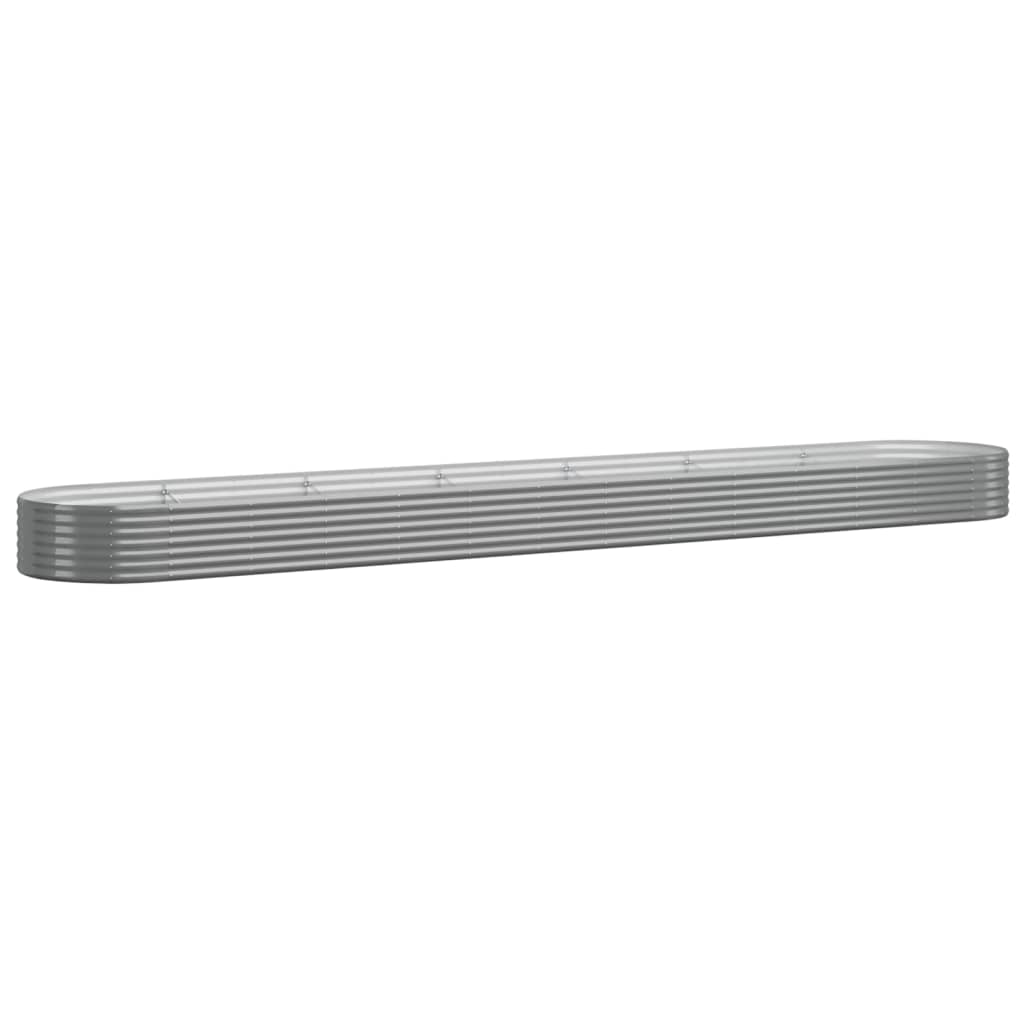 VidaXL Plantenbak 544x100x36 cm gepoedercoat staal grijs