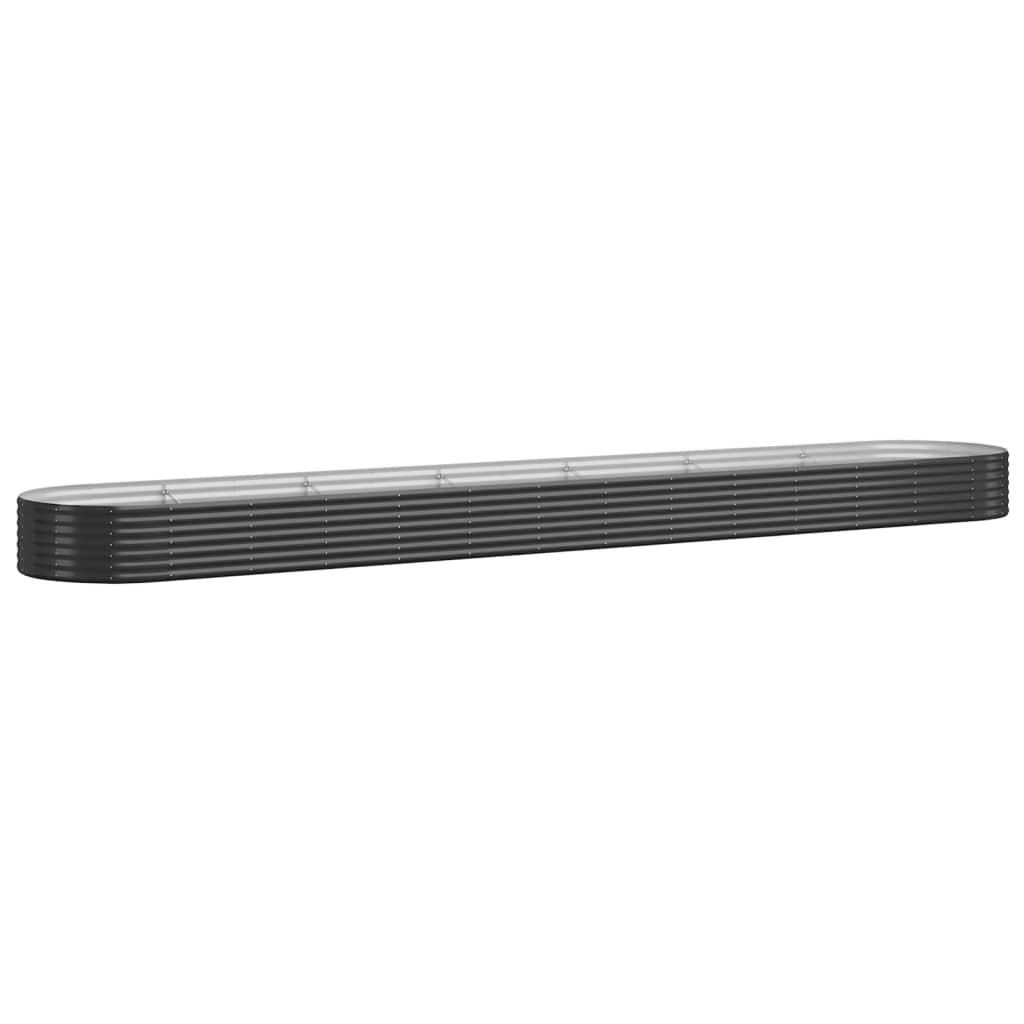 Vidaxl plantenbak 544x100x36 cm gegalvaniseerd staal antracietkleurig
