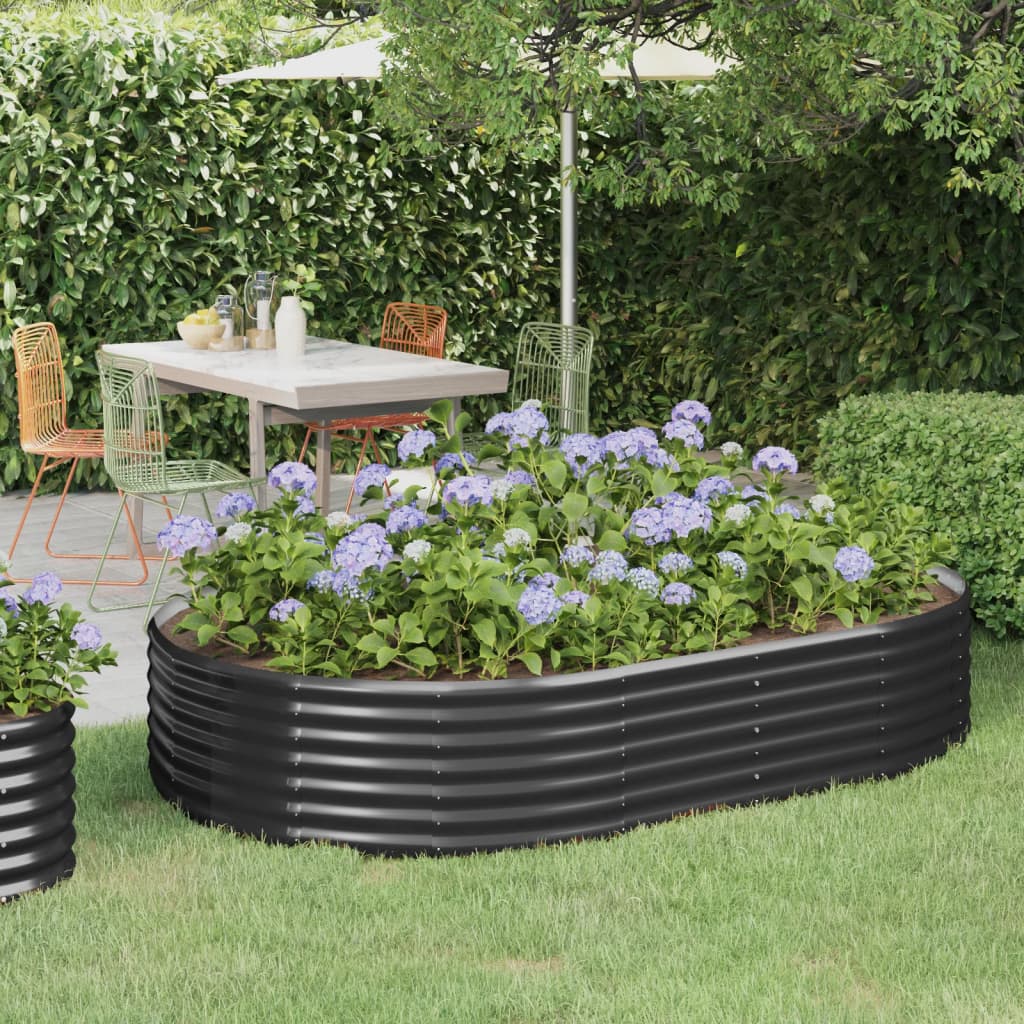 Vidaxl plantenbak 214x140x36 cm gegalvaniseerd staal antracietkleurig