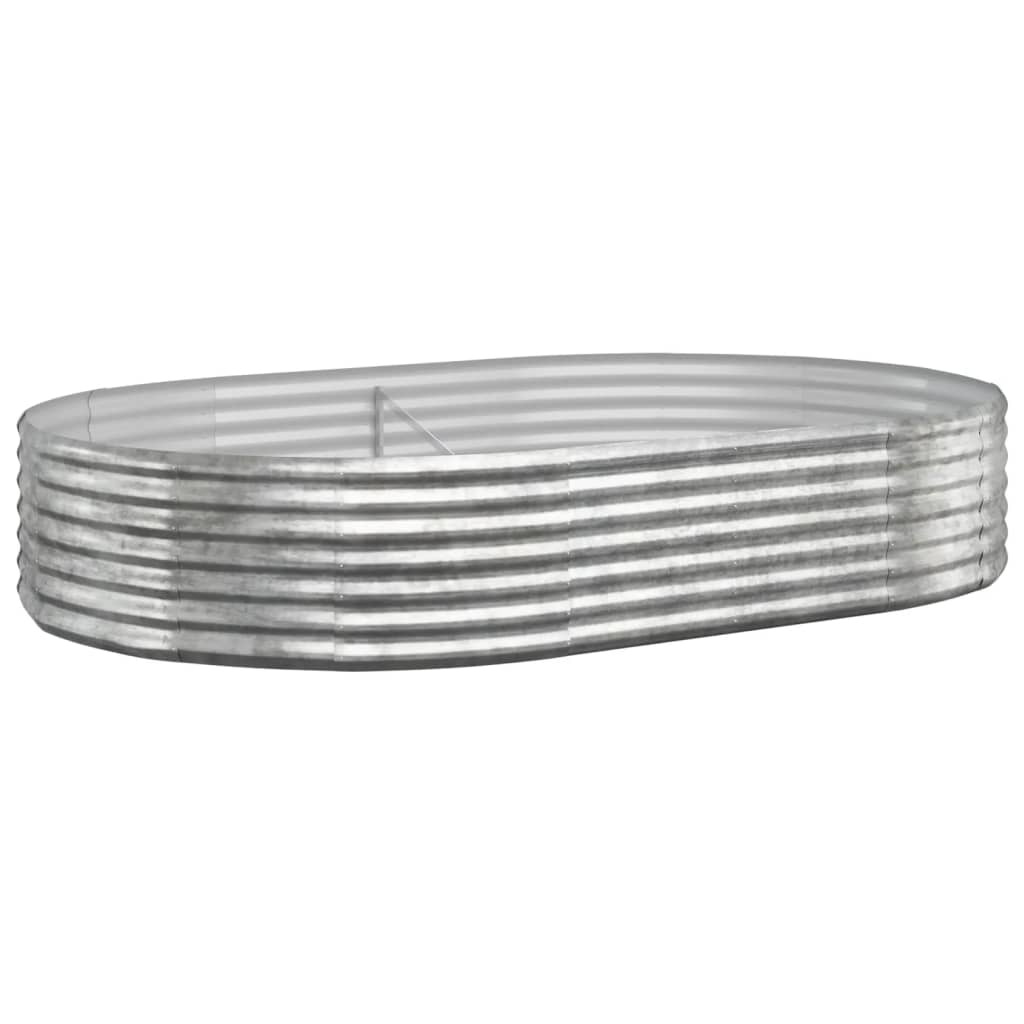 VidaXL Plantenbak 214x140x36 cm gepoedercoat staal zilverkleurig