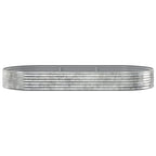 VidaXL Plantenbak 296x140x36 cm gepoedercoat staal zilverkleurig