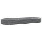 Vidaxl plantenbak 373x140x36 cm gegalvaniseerd staal grijs