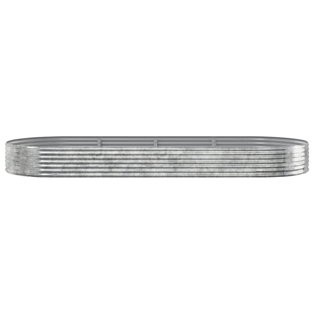 Vidaxl plantenbak 373x140x36 cm gegalvaniseerd staal zilverkleurig