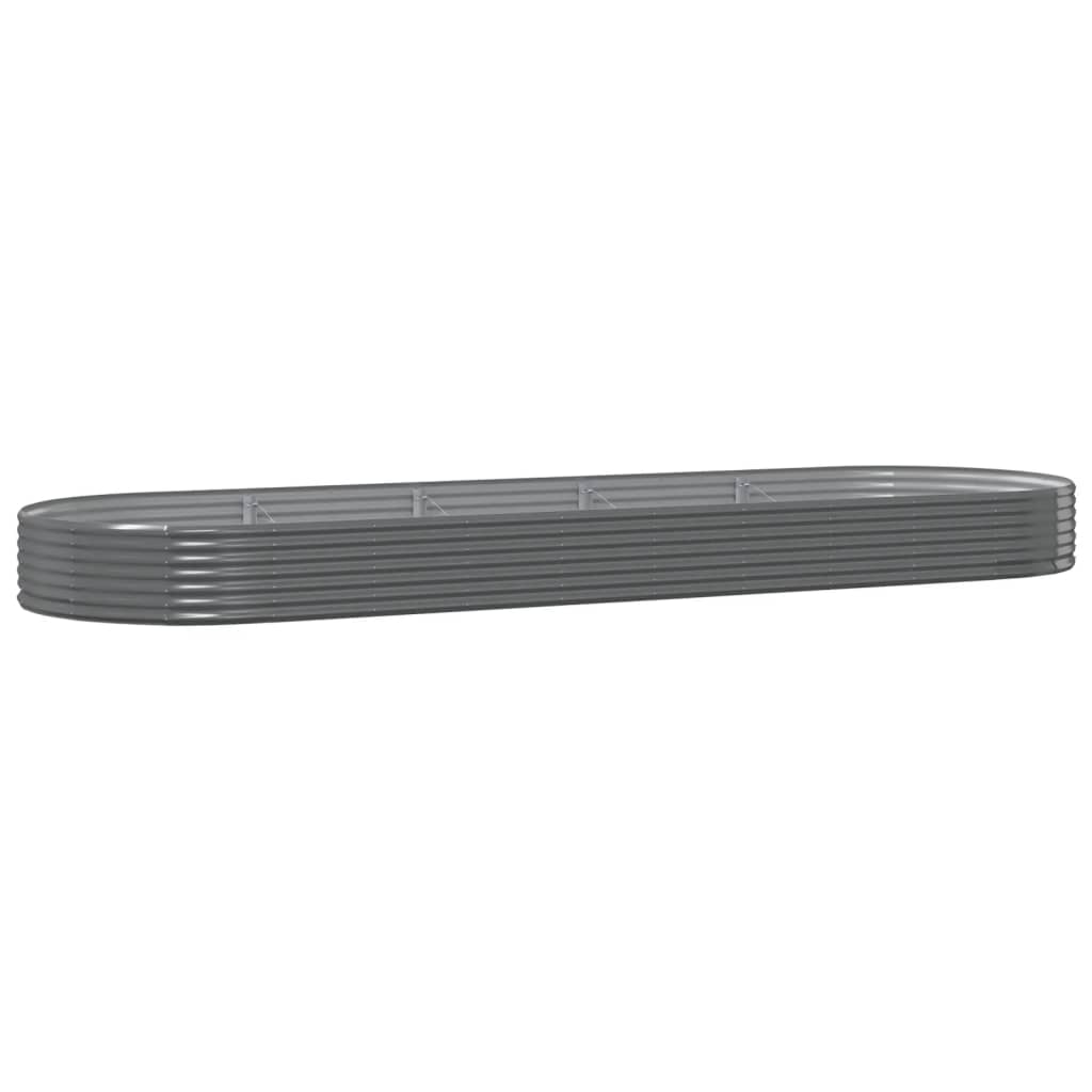 VidaXL Plantenbak 450x140x36 cm gepoedercoat staal grijs
