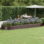 VidaXL Plantenbak 450x140x36 cm gepoedercoat staal bruin