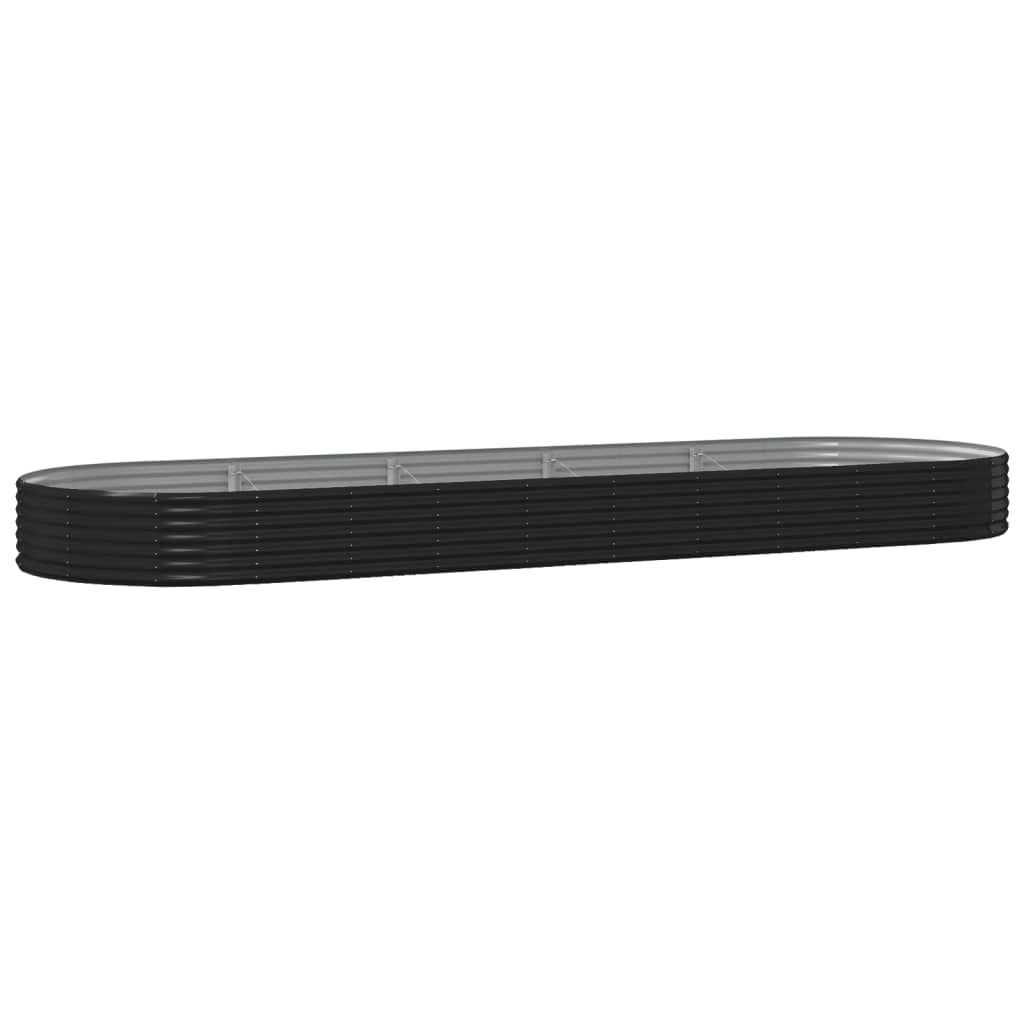 VidaXL Plantenbak 450x140x36 cm gepoedercoat staal antracietkleurig