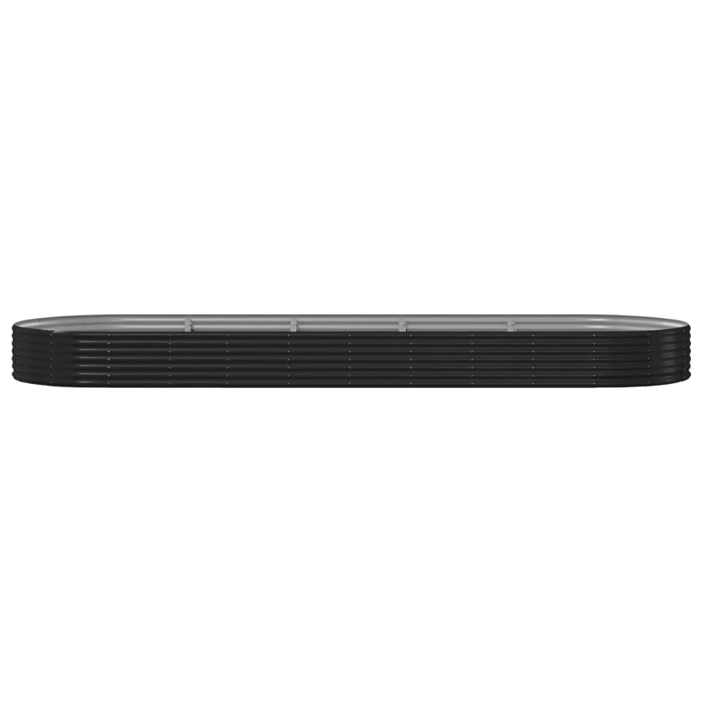 VidaXL Plantenbak 450x140x36 cm gepoedercoat staal antracietkleurig