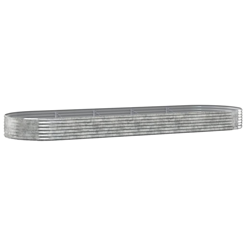 Vidaxl plantenbak 450x140x36 cm gegalvaniseerd staal zilverkleurig