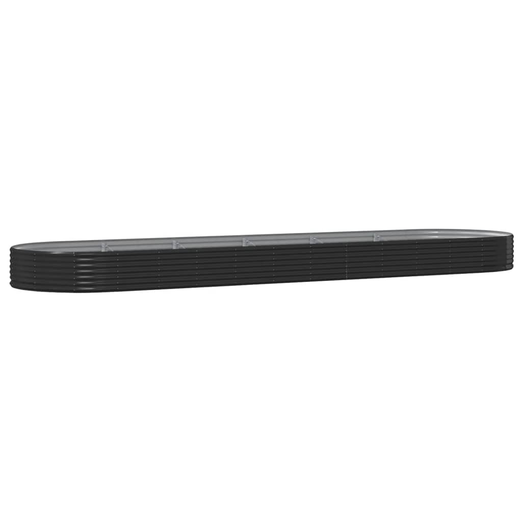 VidaXL Plantenbak 523x140x36 cm gepoedercoat staal antracietkleurig