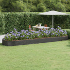 VidaXL Plantenbak 523x140x36 cm gepoedercoat staal antracietkleurig