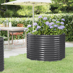 VidaXL Plantenbak 100x100x68 cm gepoedercoat staal antracietkleurig