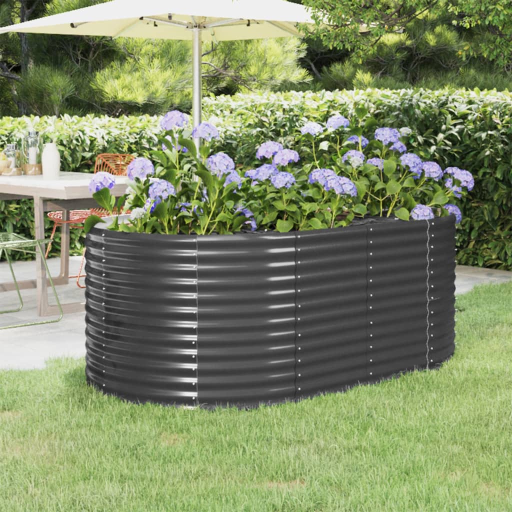 Vidaxl plantenbak 175x100x68 cm gegalvaniseerd staal antracietkleurig