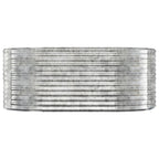VidaXL Plantenbak 175x100x68 cm gepoedercoat staal zilverkleurig