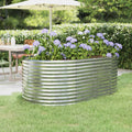 VidaXL Plantenbak 175x100x68 cm gepoedercoat staal zilverkleurig