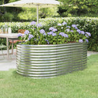 VidaXL Plantenbak 175x100x68 cm gepoedercoat staal zilverkleurig