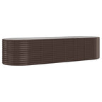 Vidaxl plantenbak 322x100x68 cm gegalvaniseerd staal bruin