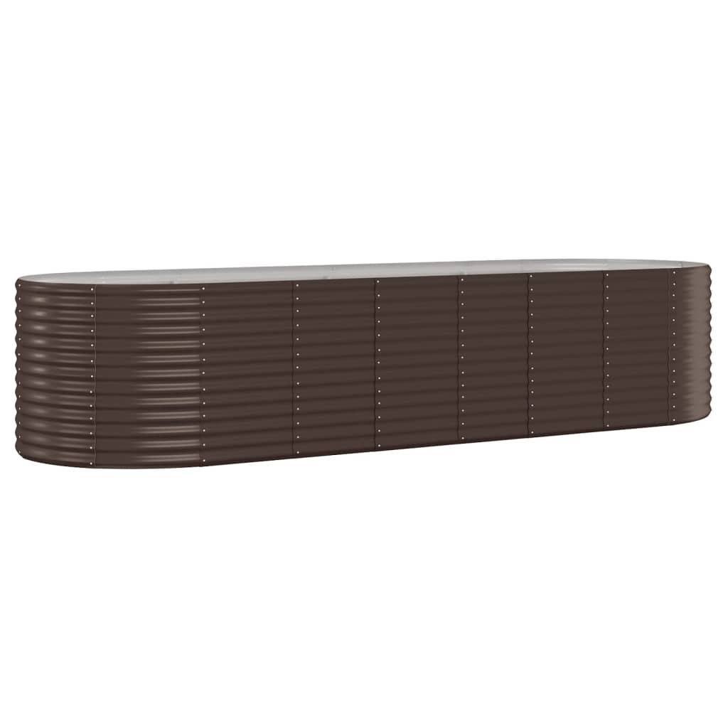 Vidaxl plantenbak 322x100x68 cm gegalvaniseerd staal bruin