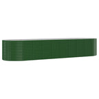 Vidaxl plantenbak 396x100x68 cm gegalvaniseerd staal groen