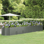 VidaXL Plantenbak 507x100x68 cm gepoedercoat staal grijs