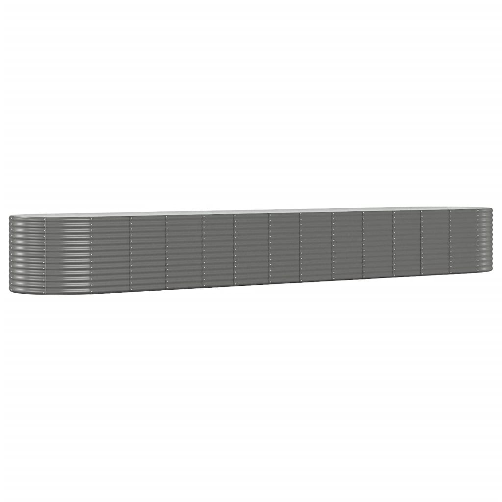 VidaXL Plantenbak 554x100x68 cm gepoedercoat staal grijs