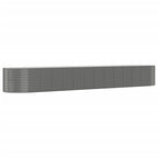 VidaXL Plantenbak 554x100x68 cm gepoedercoat staal grijs