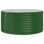 Vidaxl verhoogde tuinbak groen 140x140x68 cm gegalvaniseerd staal