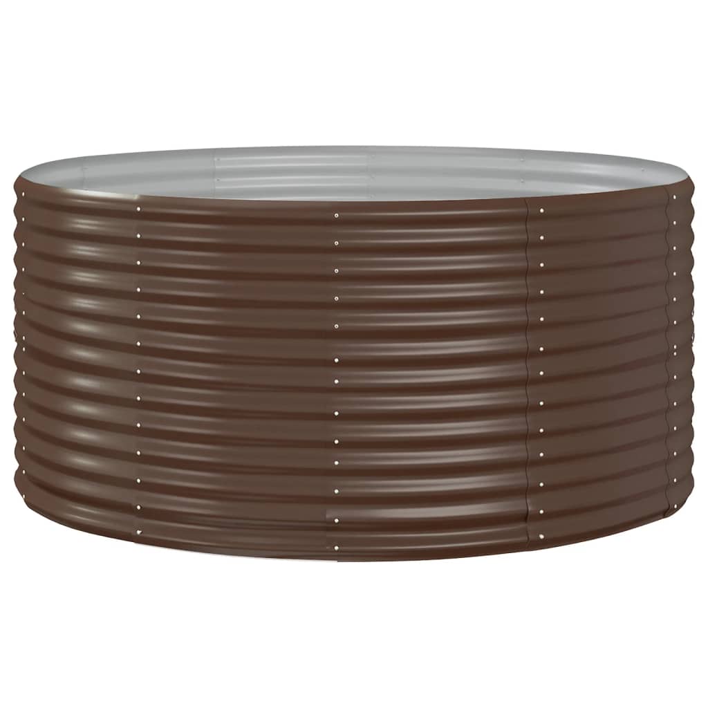 VidaXL Plantenbak 140x140x68 cm gepoedercoat staal bruin