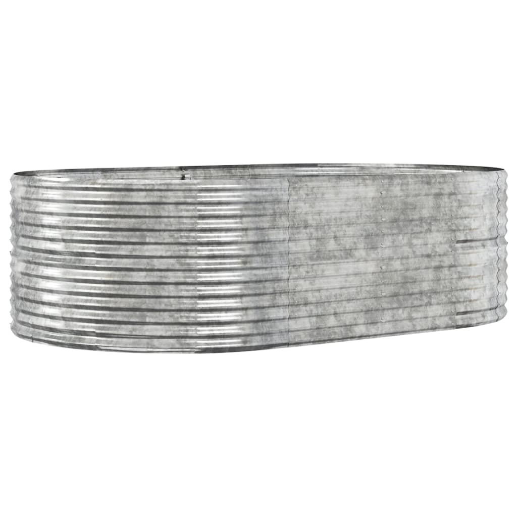 VidaXL Plantenbak 212x140x68 cm gepoedercoat staal zilverkleurig