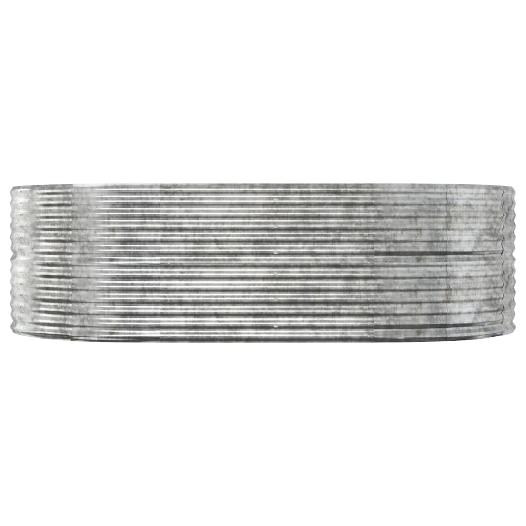 VidaXL Plantenbak 212x140x68 cm gepoedercoat staal zilverkleurig