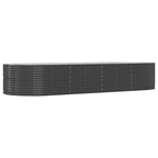 VidaXL Plantenbak 367x140x68 cm gepoedercoat staal antracietkleurig