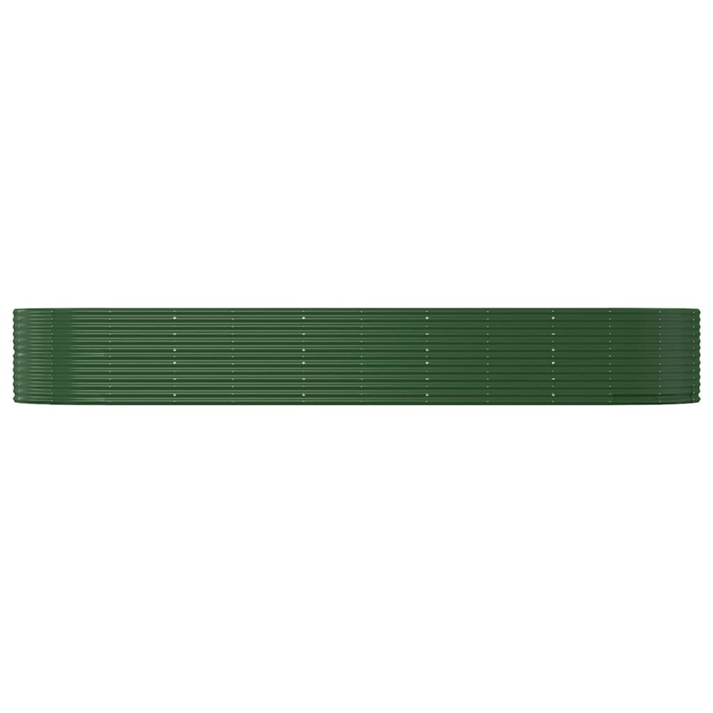 Vidaxl plantenbak 447x140x68 cm gepoedercoat staal groen