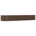 Vidaxl plantenbak 447x140x68 cm gepoedercoat staal bruin