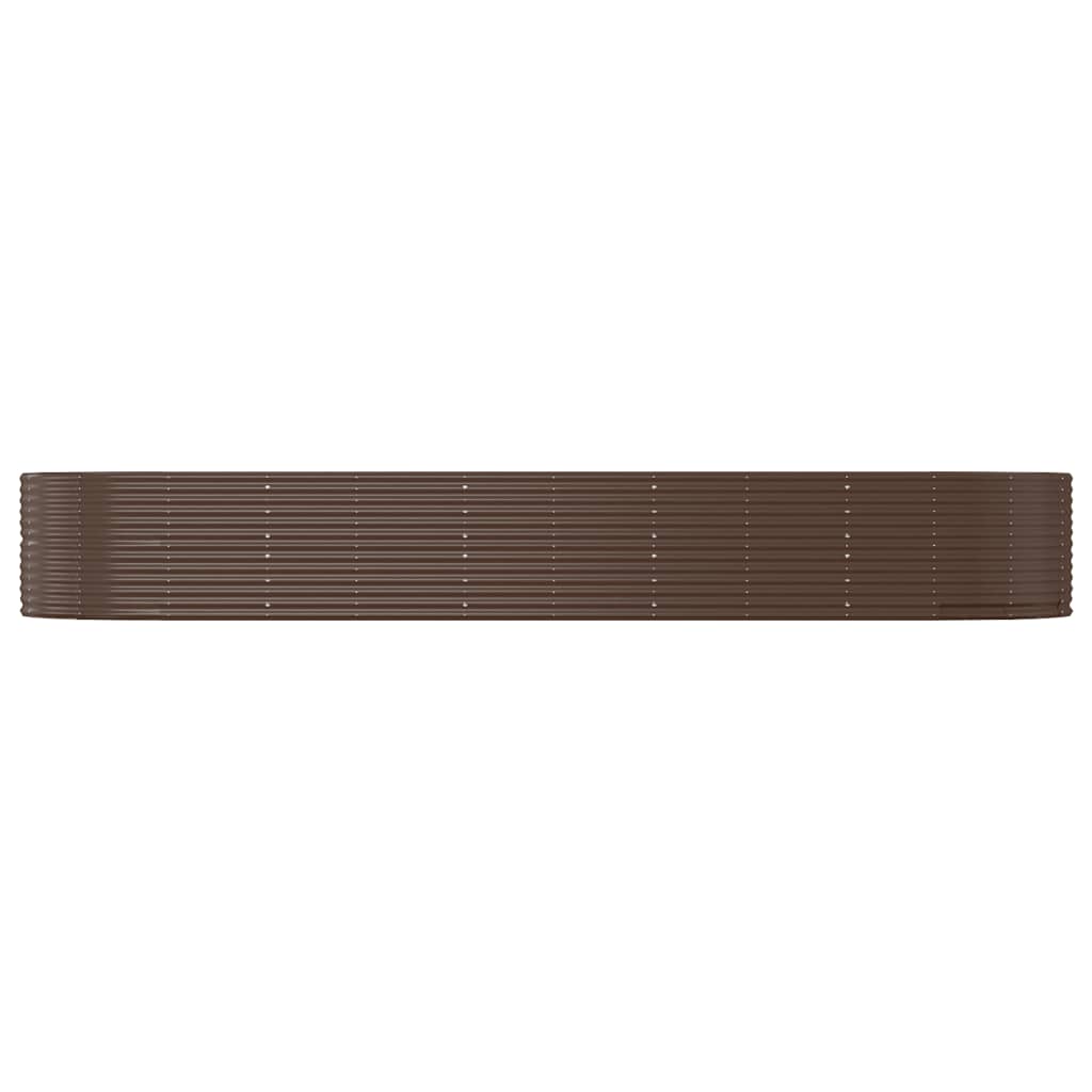 Vidaxl plantenbak 447x140x68 cm gepoedercoat staal bruin