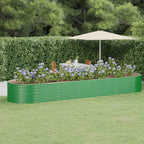 VidaXL Plantenbak 510x140x68 cm gepoedercoat staal groen