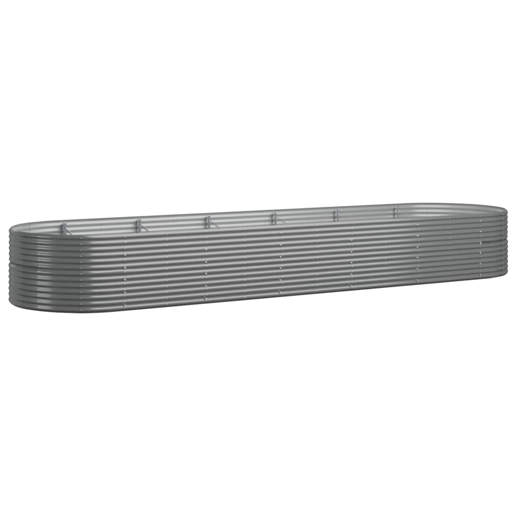 VidaXL Plantenbak 510x140x68 cm gepoedercoat staal grijs