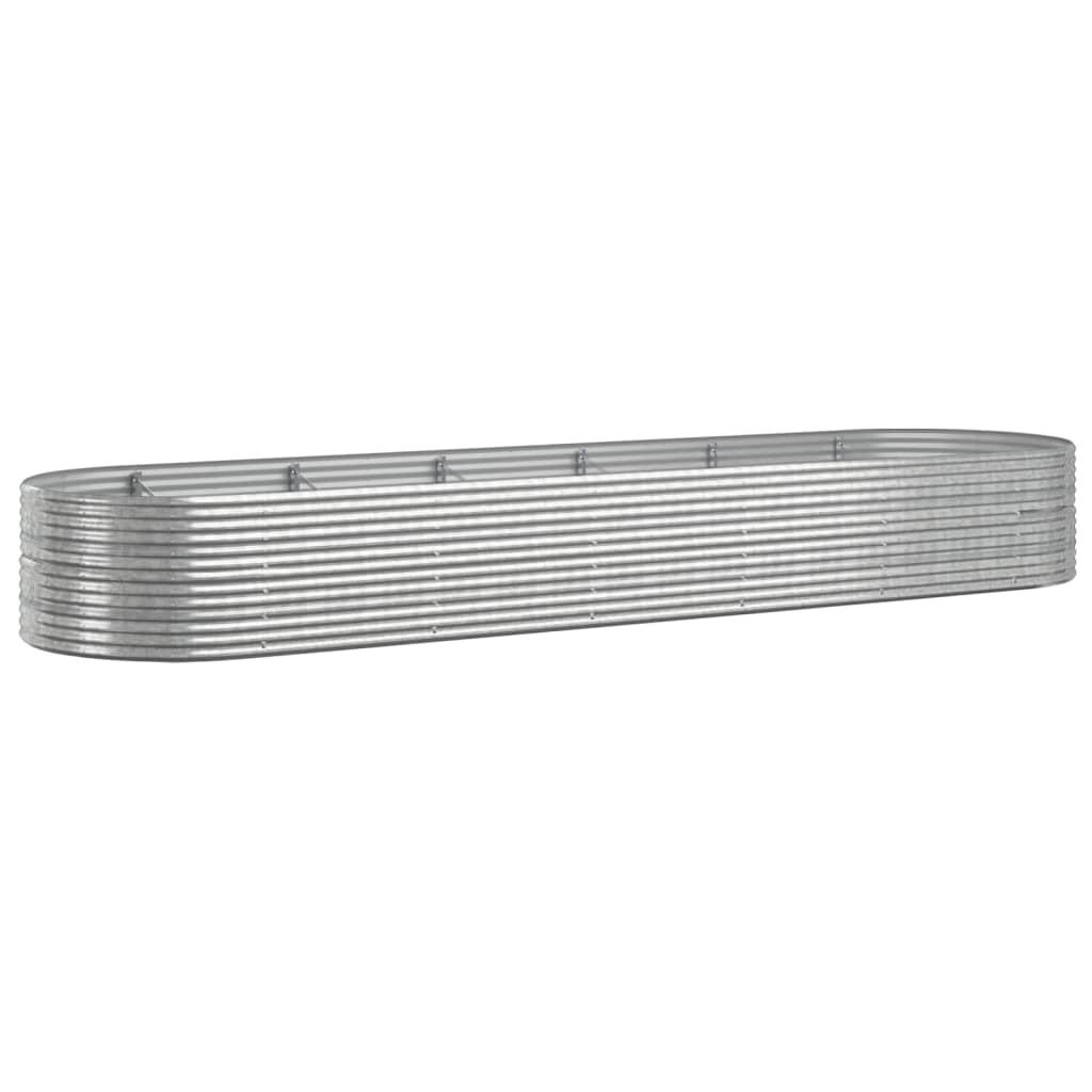 VidaXL Plantenbak 510x140x68 cm gepoedercoat staal zilverkleurig