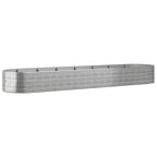 VidaXL Plantenbak 584x140x68 cm gepoedercoat staal zilverkleurig