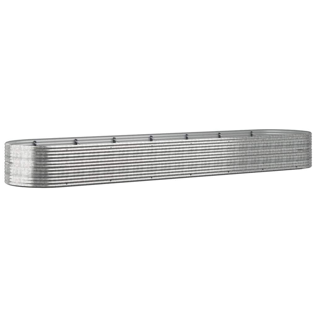 VidaXL Plantenbak 584x140x68 cm gepoedercoat staal zilverkleurig