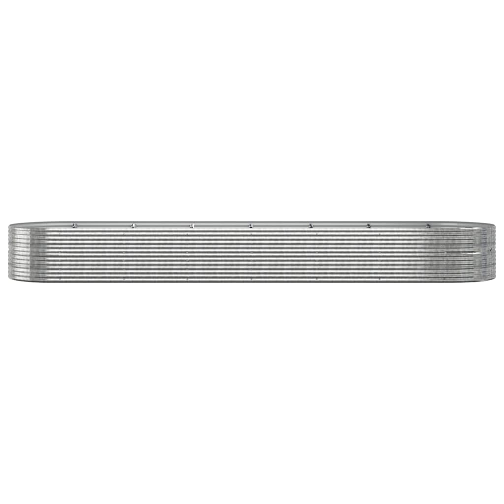 VidaXL Plantenbak 584x140x68 cm gepoedercoat staal zilverkleurig